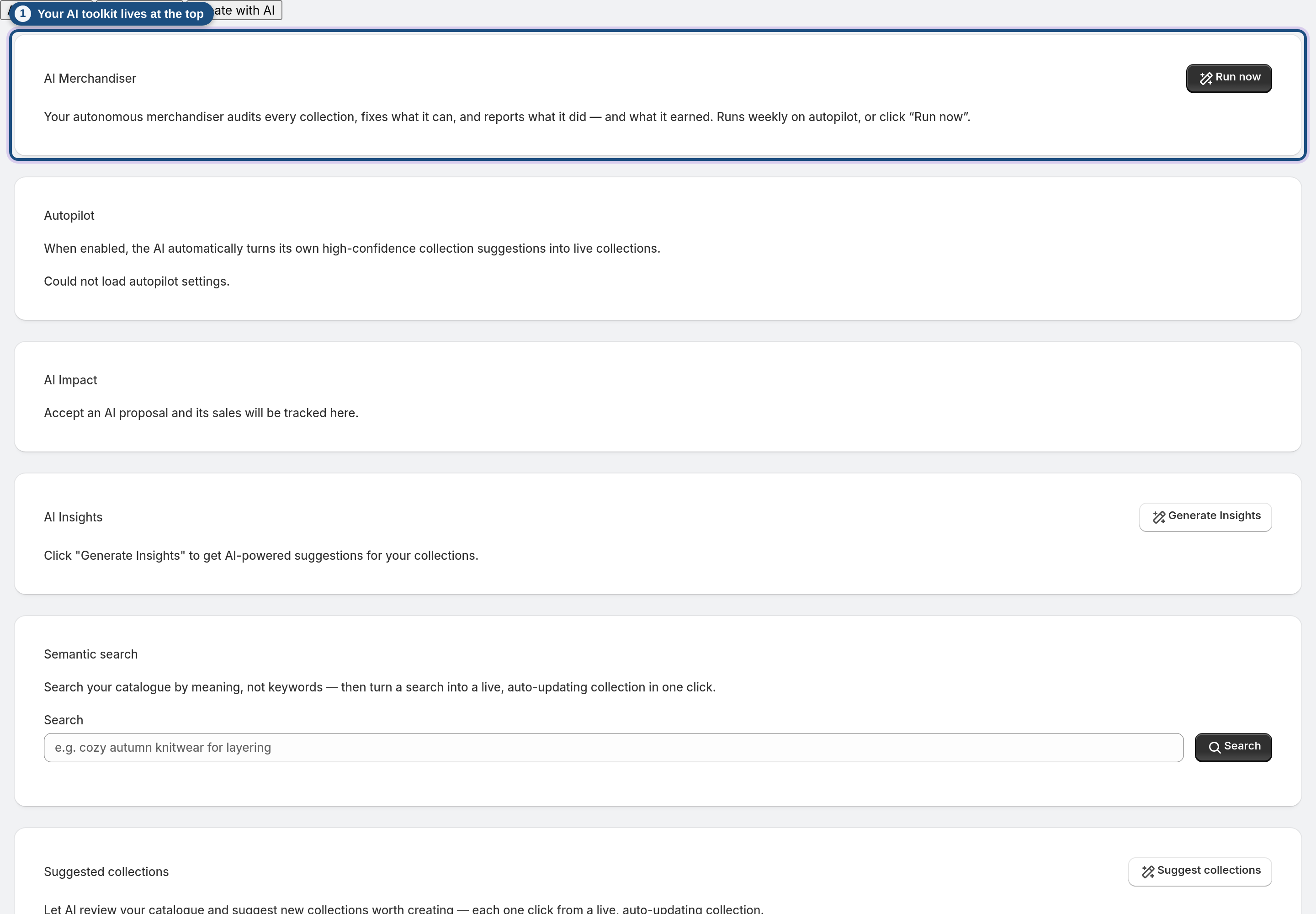 The dashboard at a glance